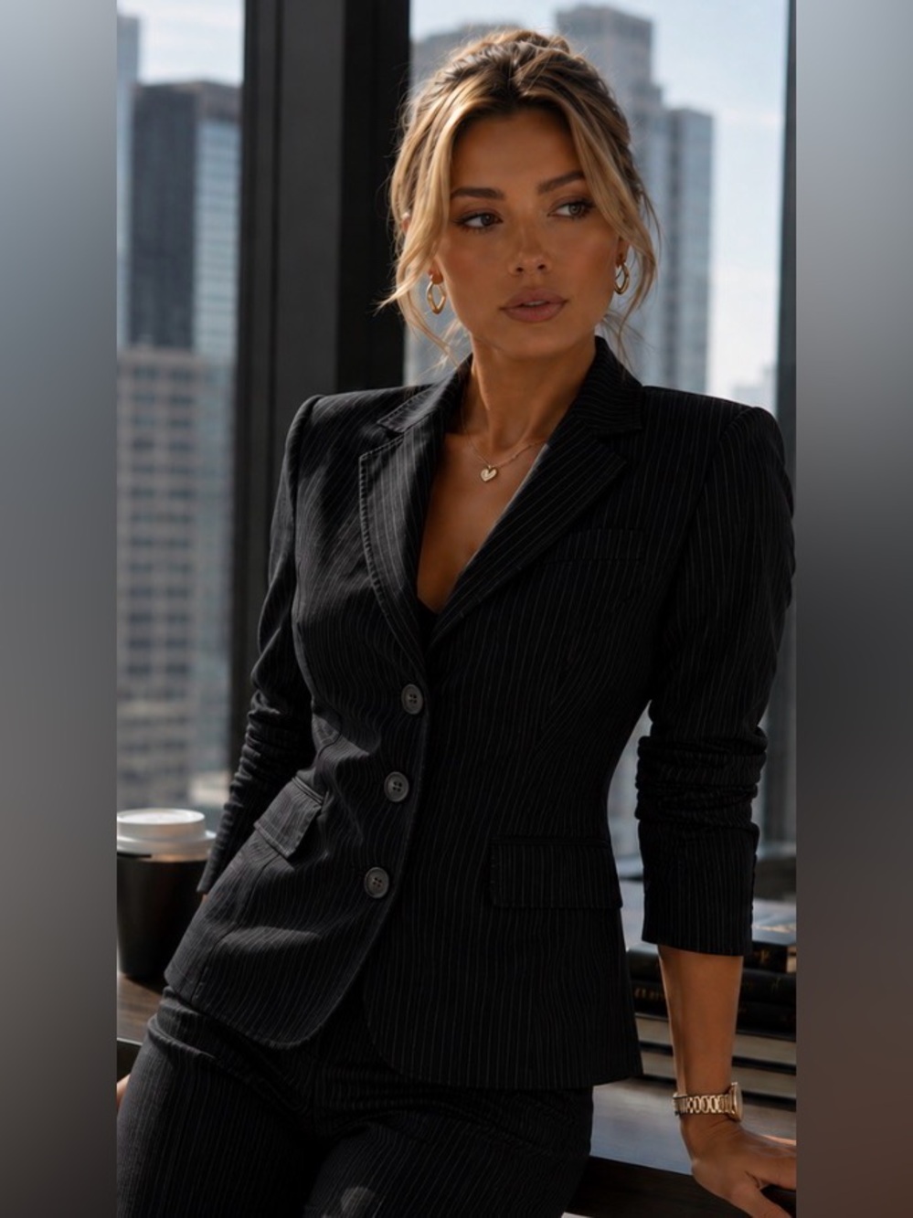 J. Crew Italian Wool Pinstripe Tailored Blazer